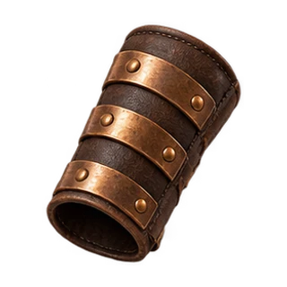 Bronze forearm guard · gold fitted