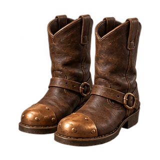 Bronze capped boots · gold fitted